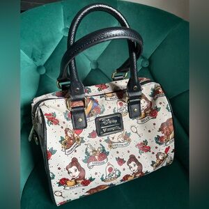 RARE Loungefly Disney Beauty and the Beast Belle tattoo art style handbag